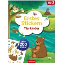 Erstes Stickern: Tierkinder