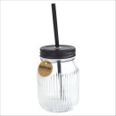 Trinkglas mit Schraubdeckel & Strohhalm 0,45 Ltr....