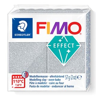 Fimo effect glitter silber 57 gr