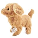 Laufender Plüsch-Hund mit Sound, beige, 15,5x12,5x18cm