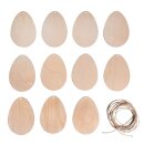 Holz Ei, FSC Mix Credit, natur, 5,6x8cm, mit Kordel,...