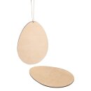 Holz Ei, FSC Mix Credit, natur, 13,8x19,3cm, mit Kordel,...