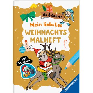 Mein liebstes Weihnachtsmalheft mit Stickern ab 6