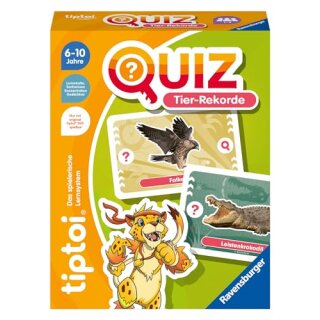 Ravensburger tiptoi 00194 Quiz Tier-Rekorde, Quizspiel für Kinder ab 6 Jahren, für 1-4 Spieler