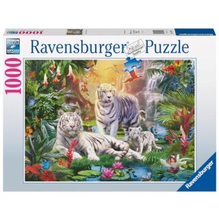 Ravensburger Puzzle 19947 - Die Familie der Weißen Tiger - 1000 Teile Puzzle für Erwachsene ab 14 Jahren