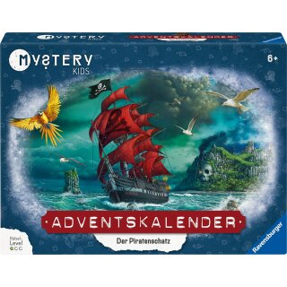 Ravensburger 18234 - Mystery kids Adventskalender - Der Piratenschatz - 24 Rätsel für EXIT-Begeisterte ab 6 Jahren