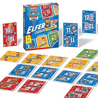 Ravensburger 20953 PAW Patrol Elfer raus! Junior - Einfaches Kartenspiel für 2-6 Spieler ab 5 Jahren