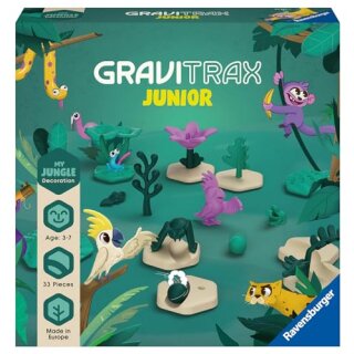 Ravensburger GraviTrax Junior Extension Jungle 23747 - Murmelbahn überwiegend aus nachwachsenden Rohstoffen mit Themenwelten, Lernspielzeug und Konstruktionsspielzeug für Jungs und Mädchen ab 3 Jahren