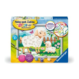 Ravensburger Malen nach Zahlen 23764 - Schaf mit Lämmchen - Kinder ab 9 Jahren