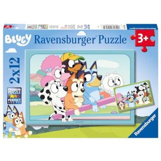 Ravensburger Kinderpuzzle 05693 - Spaß mit Bluey -  2x12 Teile Bluey Puzzle für Kinder ab 3 Jahren