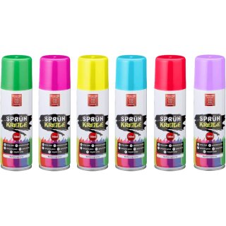 Sprühkreide 6er Set, je ca. 100ml, farbig sortiert