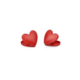 BAG CLIPS -  HEART - SET 6 PCS
