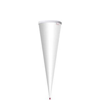 weiß rund, Rot(h)-Spitze 70 cm