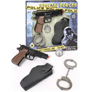 Gonher Polizistenset mit 8 Schuss und Handschellen