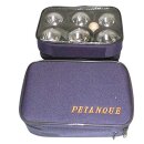 Boule Set Petanque mit Tasche lila/silber 10 Teile