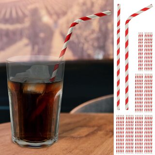 *V* Trinkhalm Rot Weiss, ca. 20cmH, 40er Pack