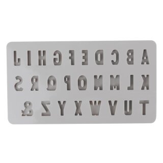Silikon Gießform Mini ABC, 14,5x26x1cm, 27 Formen, Box 1Stück
