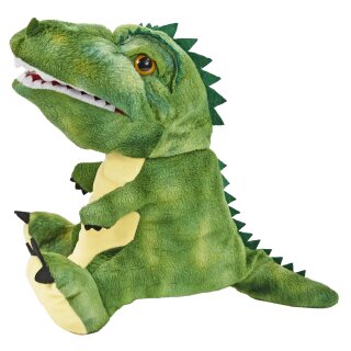 Dinosaurier Handpuppe, T-Rex, grün, 30cm