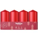 Stumpenkerze 100/48mm 4er Tray Zartes Rot