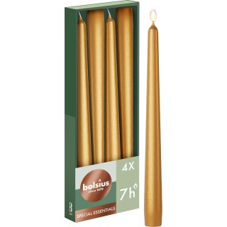 Spitzkerzen Special 234/24mm 4er Box Metallic Gold