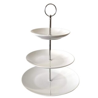 Etagere 16cm/21cm/26cm weiss Porz.