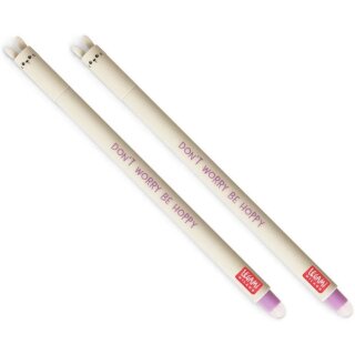 LEGAMI Löschbarer Gelschreiber Bunny Rabbit, thermoempfindliche Tinte, 0,7 mm Spitzendurchmesser, 15 cm Länge, violette Tinte (2 Stück)