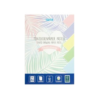 Tonzeichenpapier, DIN A4, 20 Blatt, pastell