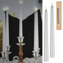 *V* Stabkerze, silber, metallic, 2er Set, 25cmH