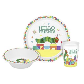 GEDA Kindergeschirr Raupe Nimmersatt Hello Friend PP 3teilig