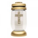 Laterne aus Glas Motiv Kreuz – 22,5x11 cm (HxB)...