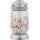 Laterne aus Glas mit Magnolie – 22,5x11 cm (HxB) – Wind- und wassergeschützt – Brenndauer 36h – Grabdekoration - Windgeschütze Laterne - Friedhofsdekoration