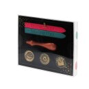 Edles Wachssiegel Set - Herz 3 Siegel/2 Wachsstreifen,...