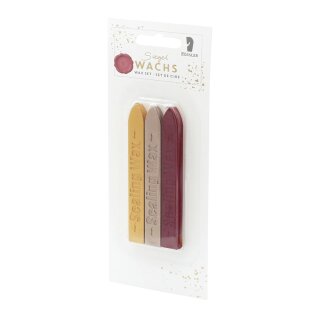 Siegel Wachs - 3 Farben, gold/rot/bronze
