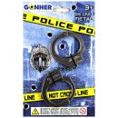 POLICE HANDCUFFS & BADGE, CARTON EXPOSITOR