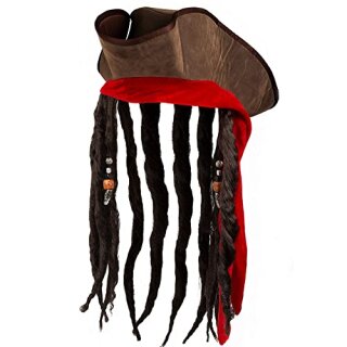 Piratenhut Dirty Jack mit Haar