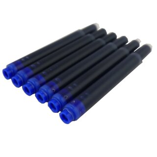 Universal Füllerpatronen Blau – 6er Vorteilspack – Löschbare Königsblaue Tintenpatronen für Füllhalter & Tintenroller – Extra Lange Schreibdauer