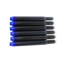 Universal Füllerpatronen Blau – 6er Vorteilspack – Löschbare Königsblaue Tintenpatronen für Füllhalter & Tintenroller – Extra Lange Schreibdauer