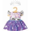 Puppenkleid Fee und Einhorn mit Silberkrone lila...