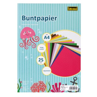 Idena Buntpapier DIN A4 25 Blatt ungummiert sortiert