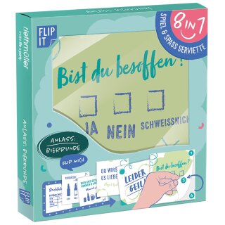 12 Flip Servietten "Bierrunde" 33x33cm, beidseitig bedruckt