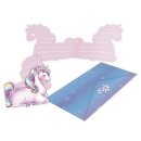 8 Einladungskarten Unicorn Dreams