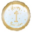 Standard 1st Birthday Boy Folienballon C40 verpackt 43 cm...