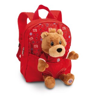 Rucksack mit Plüschtier 21x26cm FC BAYERN MÜNCHEN