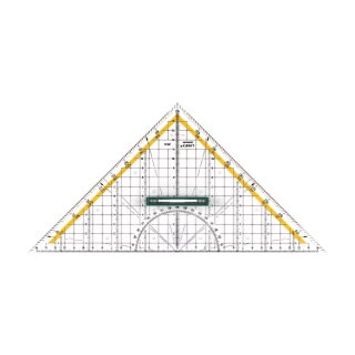 LINEX 2632 Geometrie-Dreieck, Hypotenusenlänge 320 mm, Winkelmesser, abnehmbarer Griff, Facette, Tuschenoppen, metrische Skala