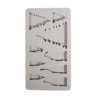 Silikon Gießform Wichtelfamilie, 14,5x26x1cm, 9 Formen, Box 1Stück