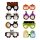 8 HALLOWEEN PAPER GLASSES - PARTY EYEGLASSES