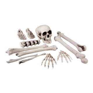 AAO Satz Totenkopf und Knochen 12-teilig (23 cm)