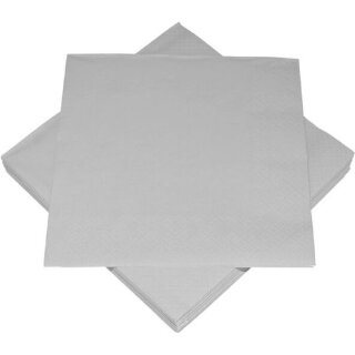 Servietten uni 3-lagig silber 33x33cm 20 Stück