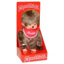 Monchhichi Plüschfigur Junge mit Latz rot/braun 20cm