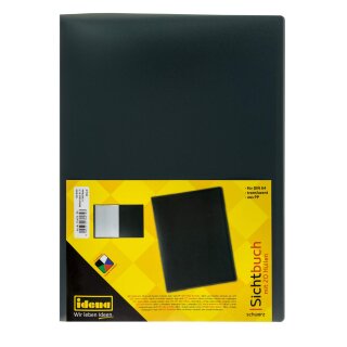 Idena Sichtbuch PP 20 Hüllen transluzent schwarz DIN A4